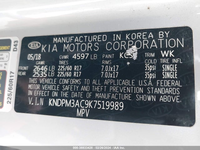 KIA Sportage Lx 2019 KNDPM3AC9K7519989 Image 9