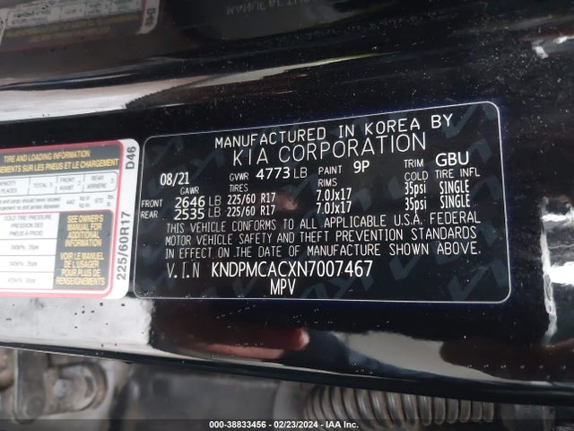 KIA Sportage Lx 2022 KNDPMCACXN7007467 Image 9