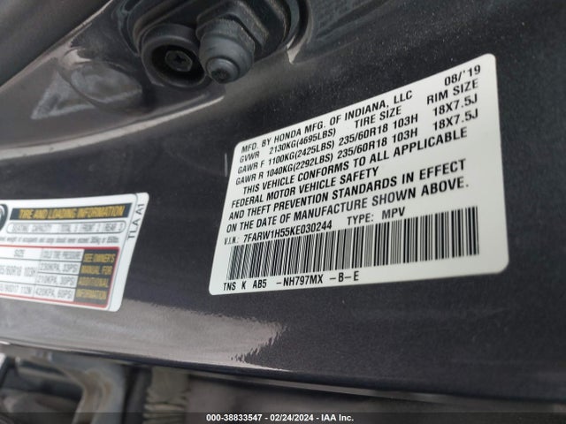 Honda CR-V EX 2019 7FARW1H55KE030244 Image 9