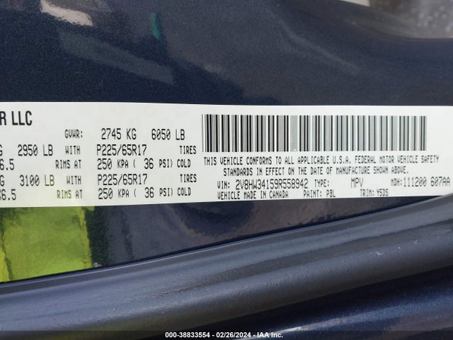 2009 VOLKSWAGEN ROUTAN SE VIN: 2V8HW34159R558942