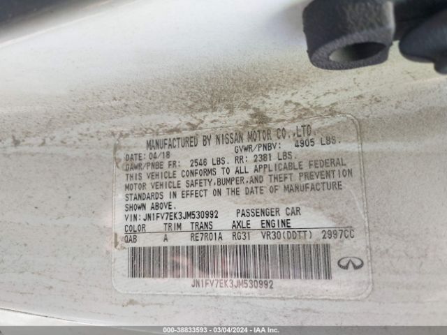 JN1FV7EK3JM530992 Infiniti Q60 3.0t Red Sport 400