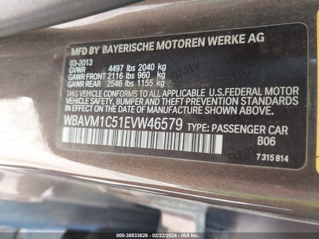 BMW X1 Sdrive28i 2014 WBAVM1C51EVW46579 Image 9