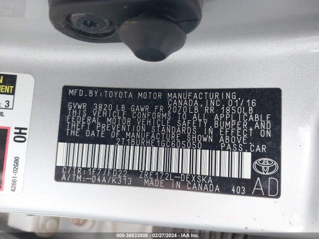 Toyota Corolla S Plus 2016 2T1BURHE1GC605050 Image 9