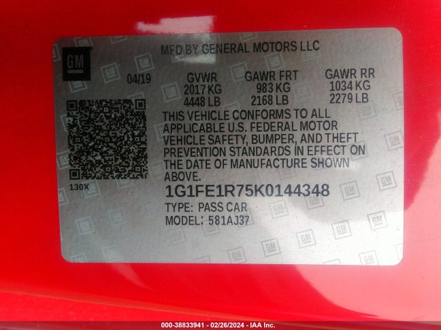 Chevrolet Camaro 1ss 2019 1G1FE1R75K0144348 Image 9