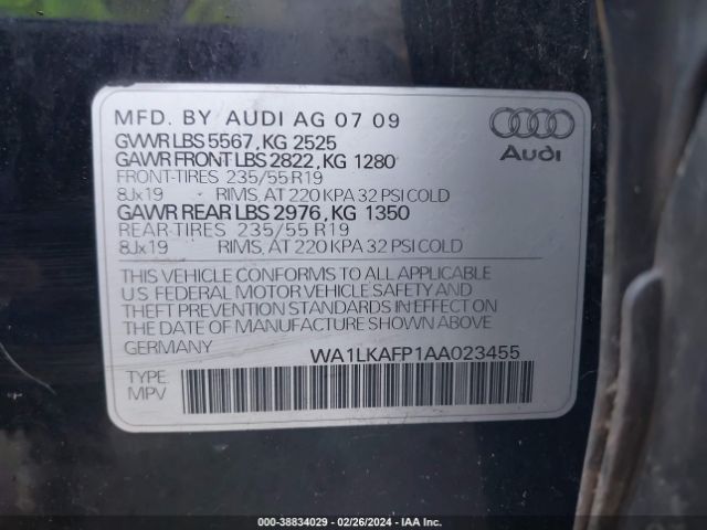 2010 AUDI Q5 WA1LKAFP1AA023455 Photo 8