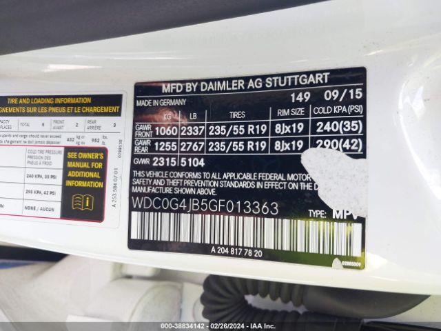 WDC0G4JB5GF013363 Mercedes-Benz GLC 300