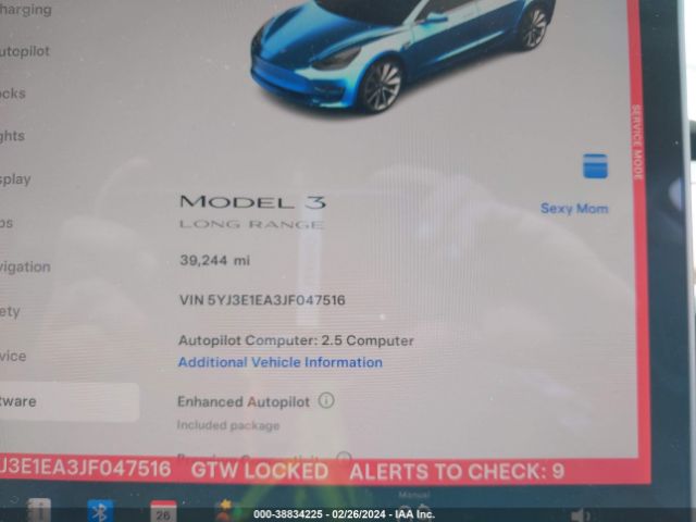 5YJ3E1EA3JF047516 Tesla Model 3 Long Range/mid Range