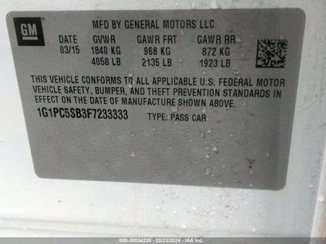 Chevrolet Cruze 1lt Auto 2015 1G1PC5SB3F7233333 Image 9