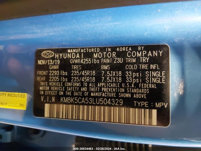 Hyundai Kona Ultimate 2020 KM8K5CA53LU504329 Image 9