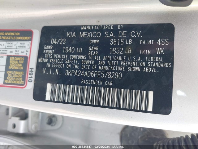 KIA RIO LX 2023 3KPA24AD6PE578290 Image 9