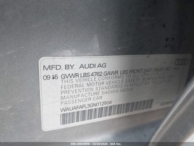 WAUAFAFL3GN012504 Audi A4 2.0t Premium