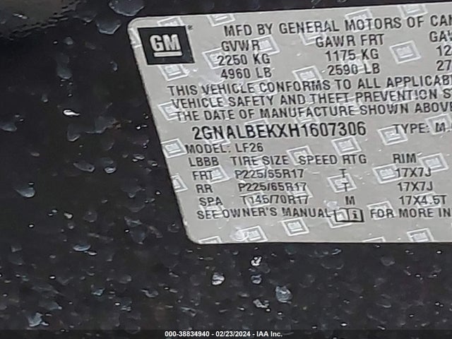 Chevrolet EQUINOX LS 2017 2GNALBEKXH1607306 Image 9