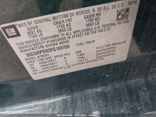 Chevrolet Silverado 1500 Ls 2015 3GCUKPEH2FG168780 Image 9
