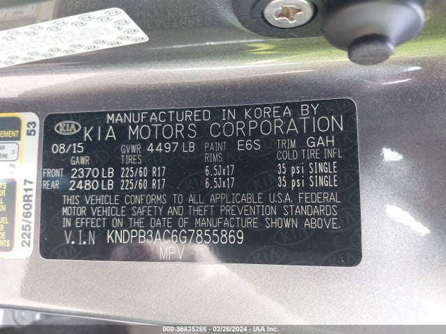 KIA Sportage Lx 2016 KNDPB3AC6G7855869 Image 9