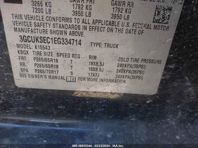 Chevrolet Silverado 1500 2lz 2014 3GCUKSEC1EG334714 Image 9