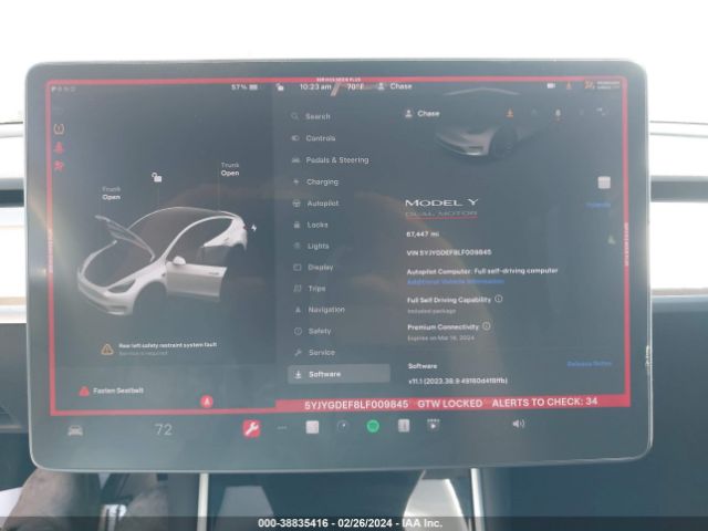 5YJYGDEF8LF009845 Tesla Model Y Long Range Dual Motor All-wheel Drive/performance Dual Motor All-wheel Drive