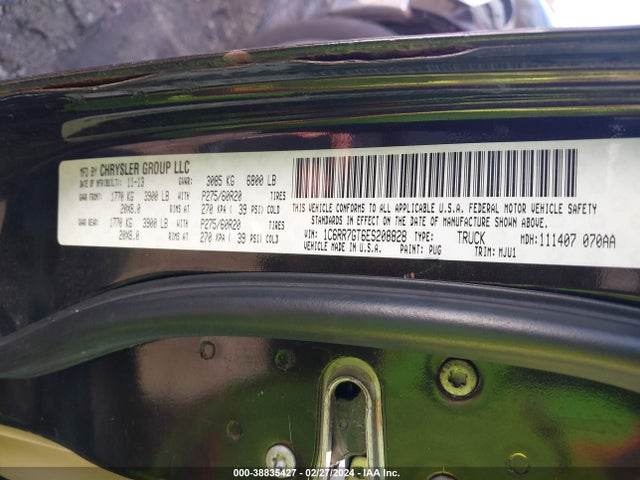 2014 RAM 1500 BIG HORN VIN: 1C6RR7GT6ES208828