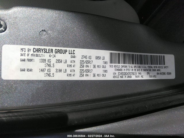 Dodge Grand Caravan Avp/se 2014 2C4RDGBGXER376619 Image 9