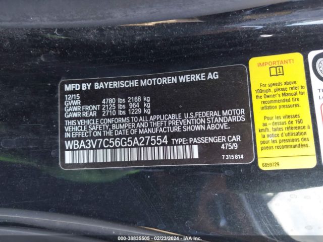 WBA3V7C56G5A27554 BMW 428i