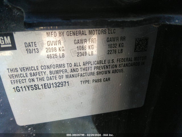Chevrolet Impala 1ls 2014 1G11Y5SL1EU132971 Image 9