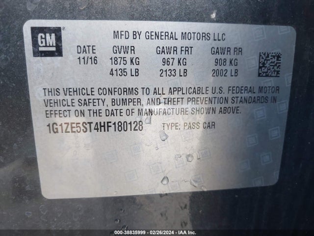 Chevrolet MALIBU 1LT 2017 1G1ZE5ST4HF180128 Image 9