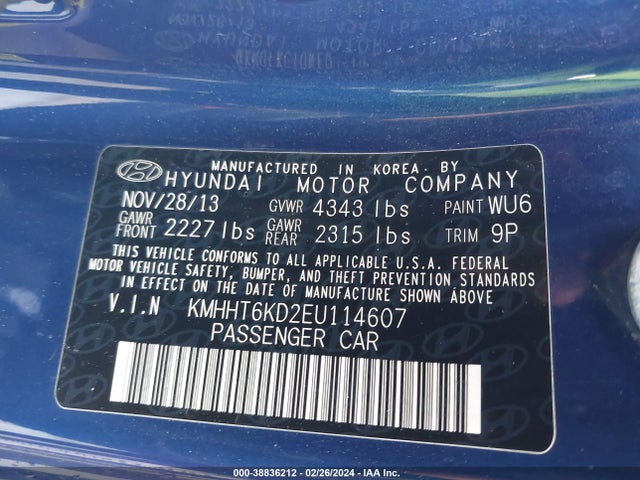 Hyundai Genesis 2.0t 2014 KMHHT6KD2EU114607 Image 9