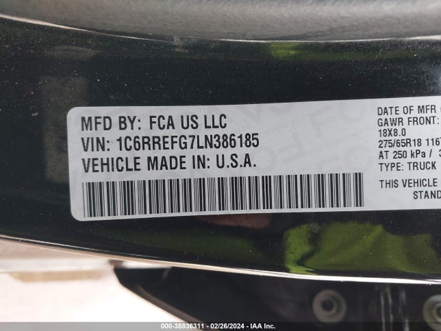 1C6RREFG7LN386185 RAM 1500 Lone Star  4x2 5'7 Box