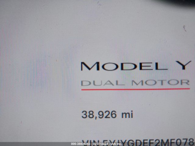 5YJYGDEF2MF078550 Tesla Model Y Performance Dual Motor All-wheel Drive