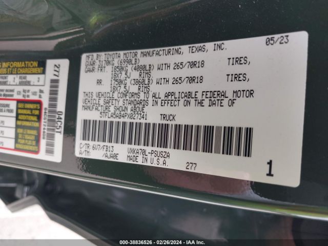 5TFLA5AB4PX027341 Toyota Tundra Sr5
