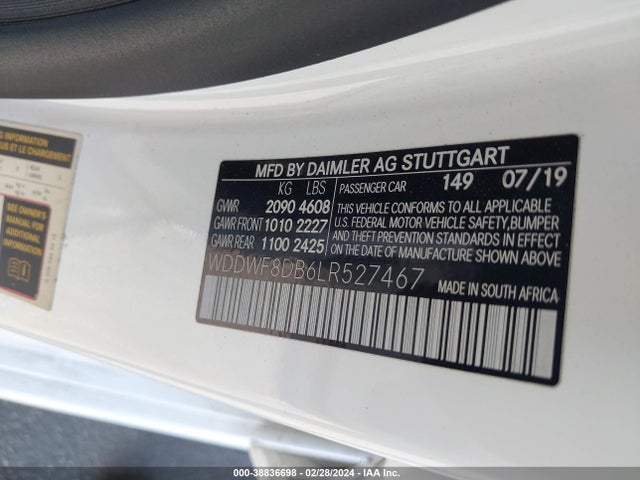 Mercedes-Benz C 300 2020 WDDWF8DB6LR527467 Image 9