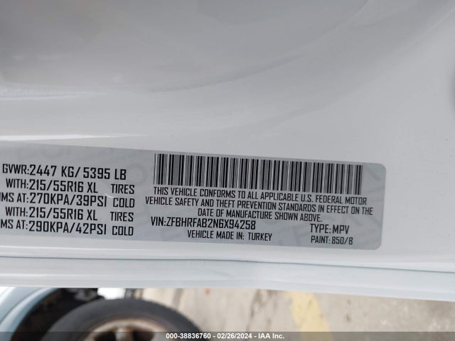 ZFBHRFAB2N6X94258 RAM Promaster City Cargo Van