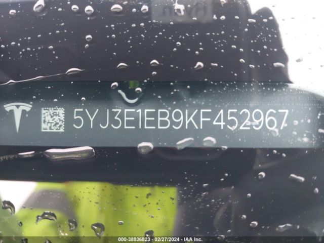 5YJ3E1EB9KF452967 Tesla Model 3 Long Range/performance