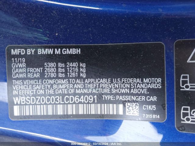 WBSDZ0C03LCD64091 BMW M8