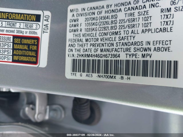 Honda CR-V SE 2016 2HKRM4H46GH673964 Image 9