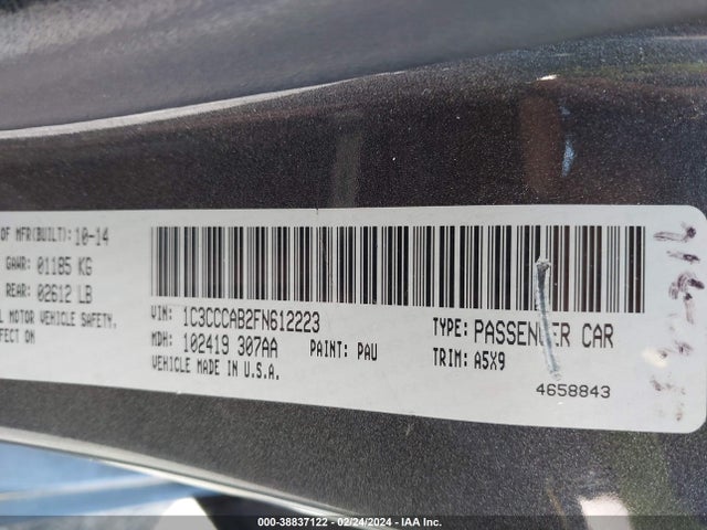 Chrysler 200 Limited 2015 1C3CCCAB2FN612223 Image 9