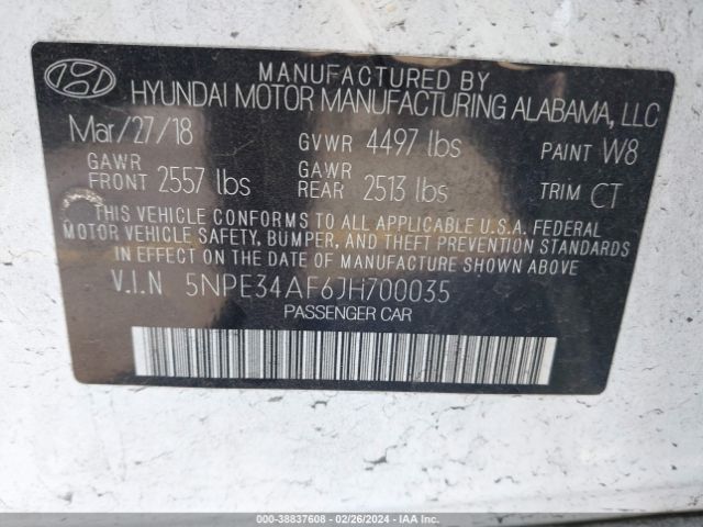 5NPE34AF6JH700035 Hyundai Sonata Sport+