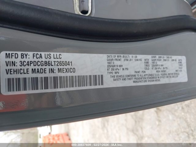 2020 DODGE JOURNEY 3C4PDCGB6LT265041 Photo 8