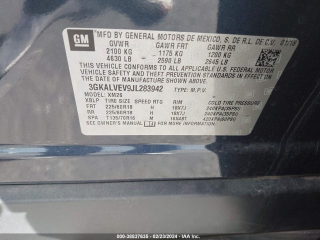 3GKALVEV9JL283942 GMC Terrain Slt