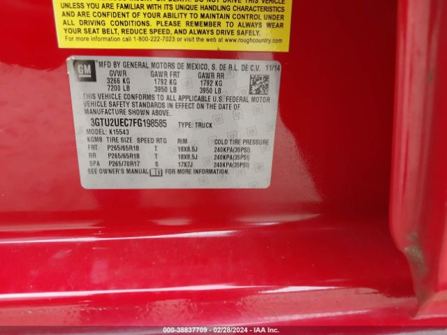 3GTU2UEC7FG198585 GMC Sierra 1500 Sle
