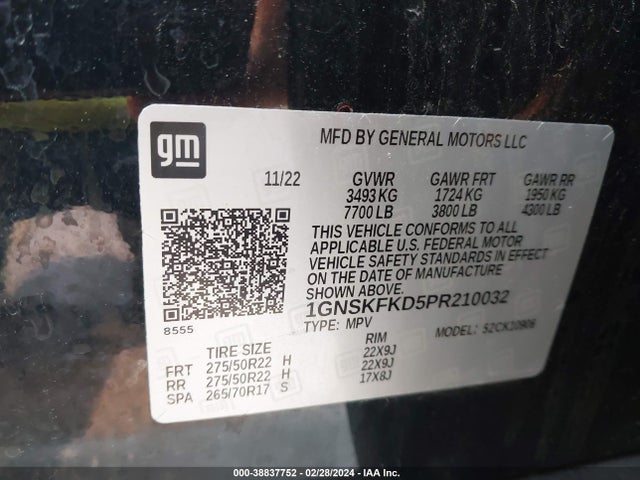 Chevrolet Suburban 4wd Premier 2023 1GNSKFKD5PR210032 Image 9