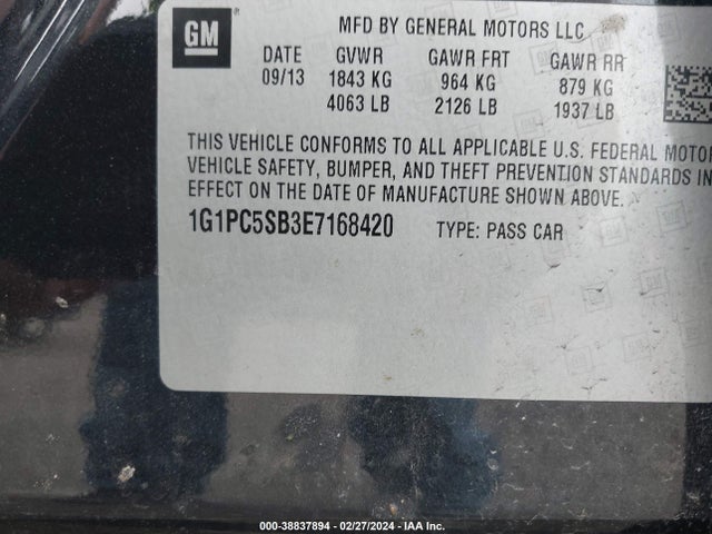 Chevrolet Cruze 1lt Auto 2014 1G1PC5SB3E7168420 Image 9