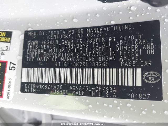 Toyota CAMRY SE 2024 4T1G11BK2RU108265 Image 9