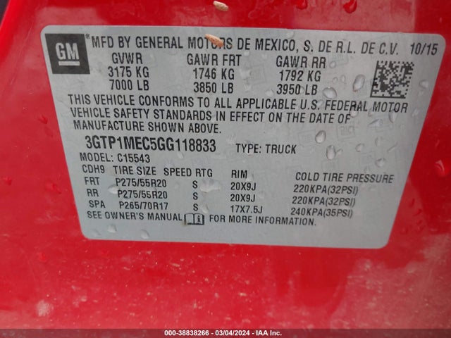 GMC Sierra 1500 Sle 2016 3GTP1MEC5GG118833 Image 9