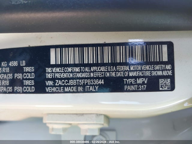Jeep Renegade Latitude 2015 ZACCJBBT5FPB33644 Image 9