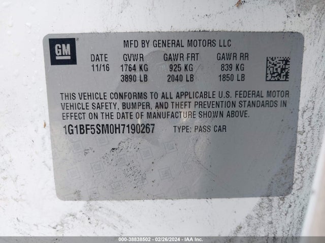 Chevrolet Cruze Premier Auto 2017 1G1BF5SM0H7190267 Image 9
