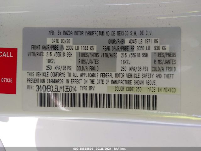 3MVDMBCL5LM135014 Mazda Cx-30 Select Package