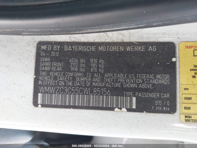 2012 MINI COOPER S COUNTRYMAN WMWZC3C55CWL85156 Photo 8