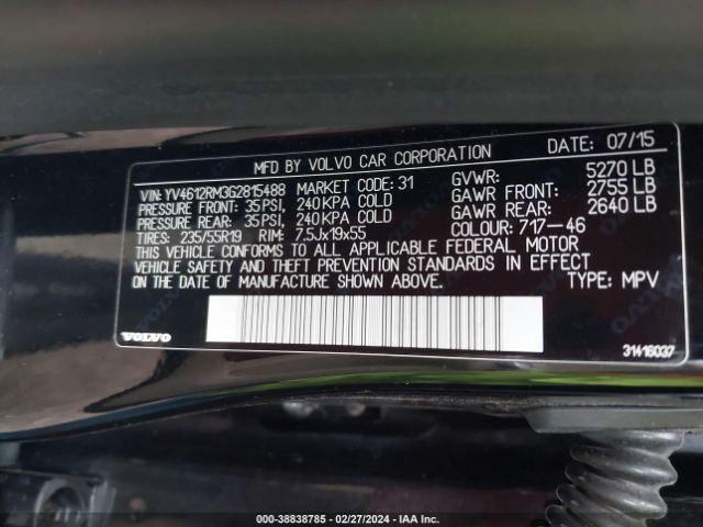 YV4612RM3G2815488 Volvo Xc60 T5 Platinum