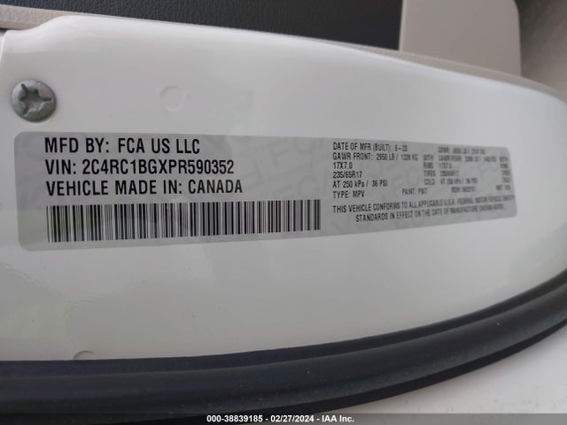 Chrysler Pacifica Touring L 2023 2C4RC1BGXPR590352 Image 9