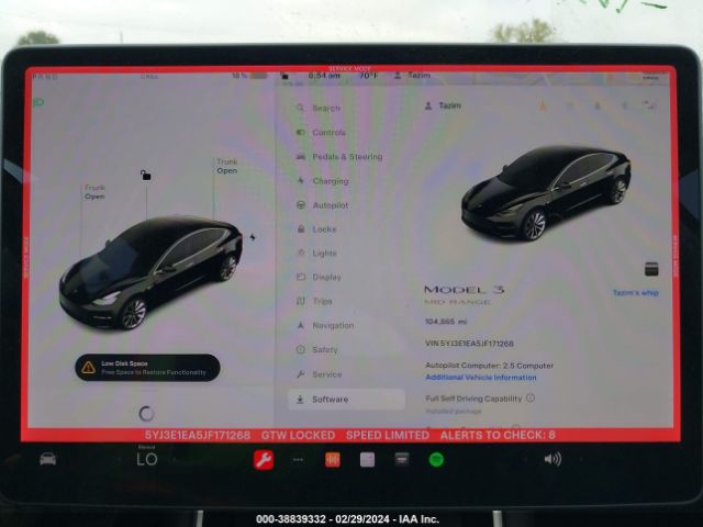 5YJ3E1EA5JF171268 Tesla Model 3 Long Range/mid Range